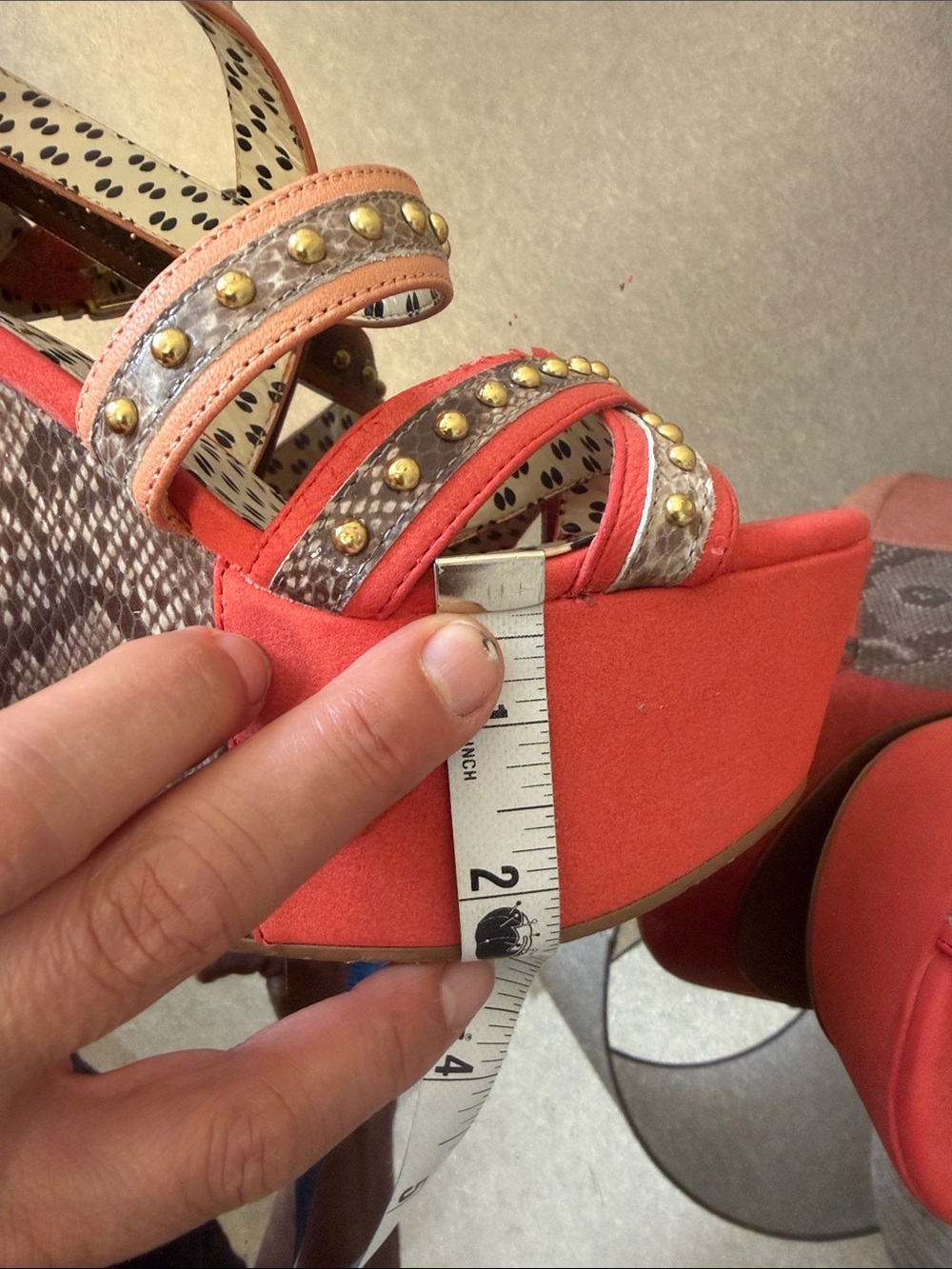 Jessica Simpson Women's Coral Platform Wedge Sandals with Studded Straps 37 - Picture 6 of 11